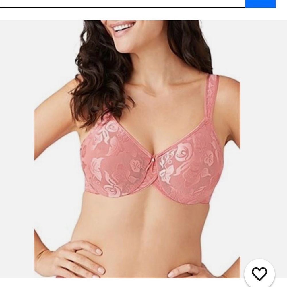 Wacoal Awareness Floral Lace underwire Bra - Soft Pink/Lavender 36D NWT